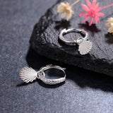 Shell-shaped Hoop Earrings 925 Silver Wedding Jewelry