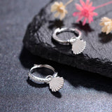 Shell-shaped Hoop Earrings 925 Silver Wedding Jewelry