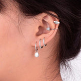 Shell-shaped Hoop Earrings 925 Silver Wedding Jewelry