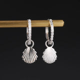 Shell-shaped Hoop Earrings 925 Silver Wedding Jewelry
