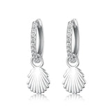 Shell-shaped Hoop Earrings 925 Silver Wedding Jewelry