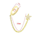 925 Silver Zircon Chain Pendant Earrings Romantic Tassel Ear Cuff