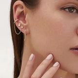 925 Silver Zircon Chain Pendant Earrings Romantic Tassel Ear Cuff