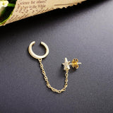 925 Silver Zircon Chain Pendant Earrings Romantic Tassel Ear Cuff