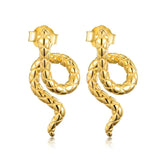 925 Silver Snake Shaped Stud Earrings for Women Fine Jewelry Gift