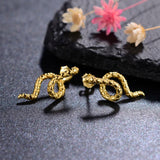 925 Silver Snake Shaped Stud Earrings for Women Fine Jewelry Gift