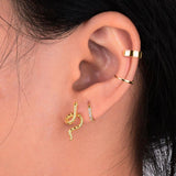 925 Silver Snake Shaped Stud Earrings for Women Fine Jewelry Gift