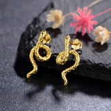 925 Silver Snake Shaped Stud Earrings for Women Fine Jewelry Gift