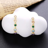 925 Silver Zircon Bead Stud Earring Punk Crystal Tassel Piercing Jewelry