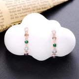 925 Silver Zircon Bead Stud Earring Punk Crystal Tassel Piercing Jewelry