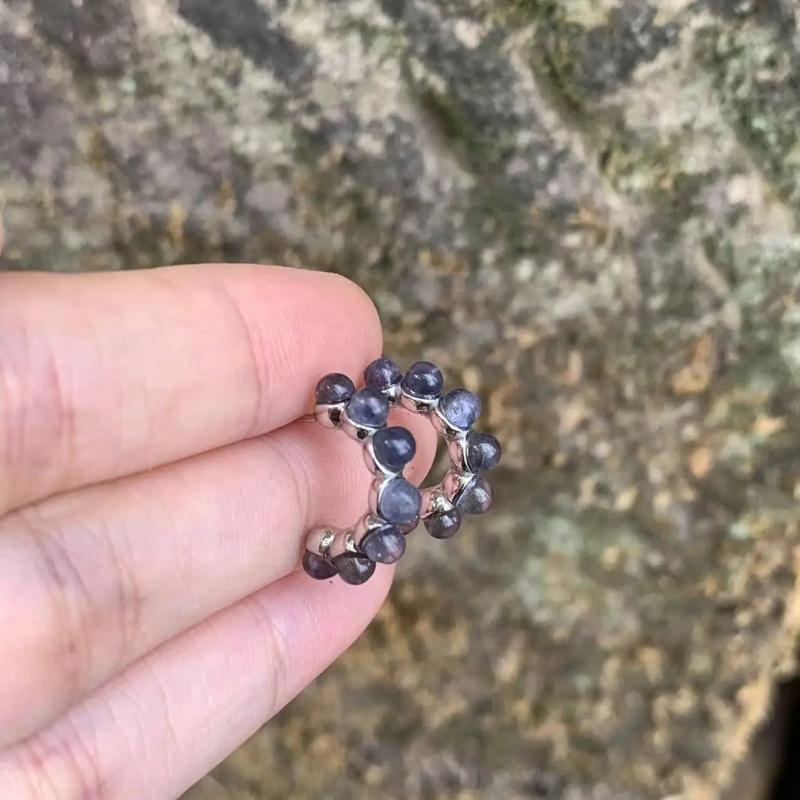 Cordierite/Iolite 925 Silver Stud Earrings for Women
