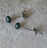 Peacock Pearl Stud Earrings 4mm Silver Charming Bridesmaid Gift