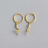 925 Sterling Silver Snake Hoop Earrings for Women