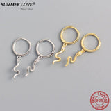 925 Sterling Silver Snake Hoop Earrings for Women