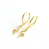925 Sterling Silver Snake Hoop Earrings for Women