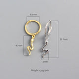 925 Sterling Silver Snake Hoop Earrings for Women