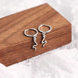 925 Sterling Silver Snake Hoop Earrings for Women