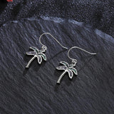 925 Silver Coconut Tree Drop Earrings with Colorful Zircon