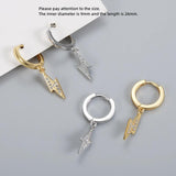 925 Sterling Silver Zircon Lightning Earring