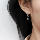 925 Sterling Silver Zircon Lightning Earring