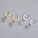 925 Sterling Silver Zircon Lightning Earring