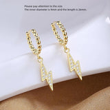 925 Sterling Silver Zircon Lightning Earring