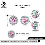 925 Sterling Silver Zirconia Round Earrings Stud SE295