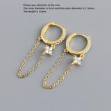 925 Silver Earring Geometry Star Heart Shape Bead Tassel Drop Earring