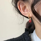 925 Silver Earring Geometry Star Heart Shape Bead Tassel Drop Earring
