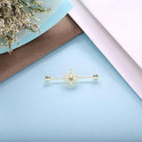 925 Silver Flower Barbell Stud Earrings for Women Piercing