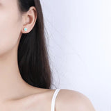 Enamel Four-Leaf Clover Women's Stud Earrings S925 Silver Gift