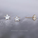 925 Silver Platinum Star Earrings Antiallergic