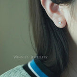 925 Silver Platinum Star Earrings Antiallergic