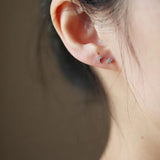 S925 Silver Plated Star Moon Asymmetric Earrings