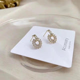 Zircon Stud Earrings for Women Circle Jewelry Gift