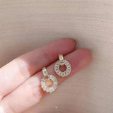 Zircon Stud Earrings for Women Circle Jewelry Gift