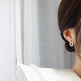 Zircon Stud Earrings for Women Circle Jewelry Gift