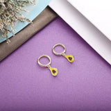 925 Sterling Silver Avocado Hoop Earrings Enamel Summer Fruit Collection