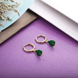 925 Sterling Silver Avocado Hoop Earrings Enamel Summer Fruit Collection