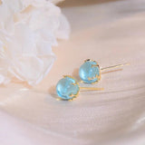 Ocean Glass Ball Stud Earrings Statement Earrings For Women