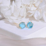 Ocean Glass Ball Stud Earrings Statement Earrings For Women