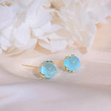 Ocean Glass Ball Stud Earrings Statement Earrings For Women
