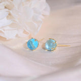 Ocean Glass Ball Stud Earrings Statement Earrings For Women