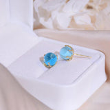 Ocean Glass Ball Stud Earrings Statement Earrings For Women