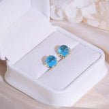 Ocean Glass Ball Stud Earrings Statement Earrings For Women