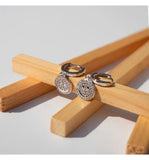 925 Silver Smiley Zircon Water Square Drop Earring