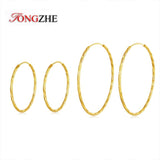 925 Silver Big Hoop Earrings Women Jewelry 1.8MM
