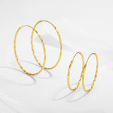 925 Silver Big Hoop Earrings Women Jewelry 1.8MM