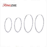 925 Sterling Silver Hoop Earrings for Women 38/52MM