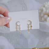 14K Real Long Tassel Temperament Stud Earring Anniversary Jewelry